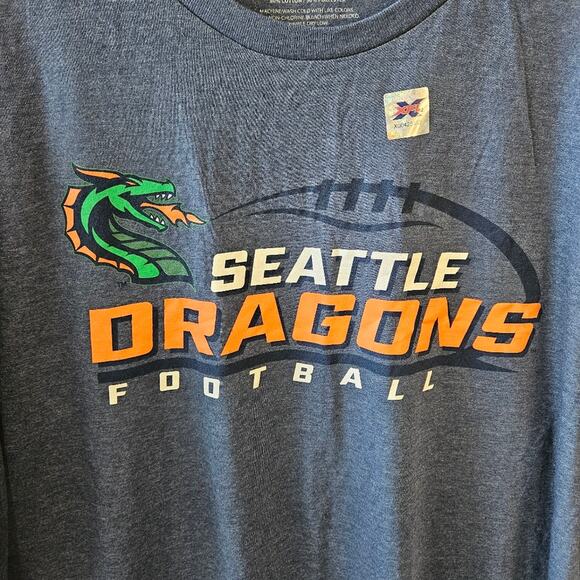 XFL Seattle Dragons GIII Sports Short Sleeve Blue Football Size 3XL - Picture 3 of 7